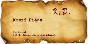 Koszó Diána névjegykártya