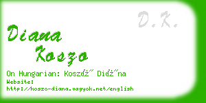 diana koszo business card